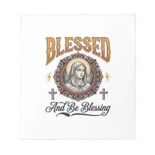 Gesegnetes christliches Vintage-Stickerei-T-Shirt- Notizblock