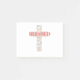 Gesegnetes Cross WordArt Post-it Klebezettel