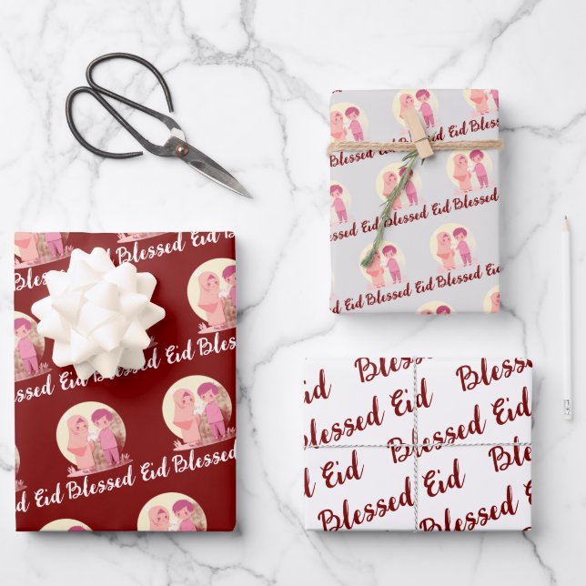 Gesegnetes Eid-Kindergeschenk Geschenkpapier Set (Vorderseite)