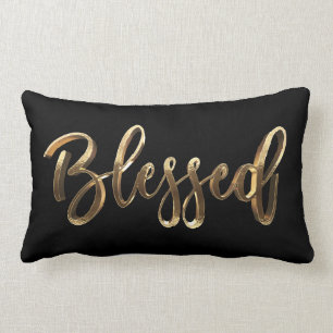 Gesegnetes elegantes Gold-Script Moderne Weihnacht Lendenkissen