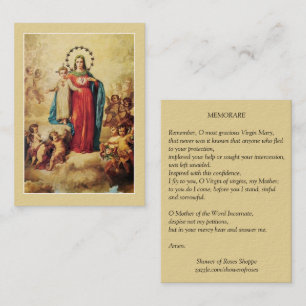 Gesegnetes Engel Jungfrau-Marys Jesus Memorare Visitenkarte