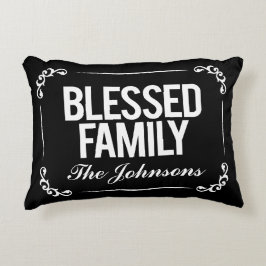 Gesegnetes Familien-Kissen mit Schrift Dekokissen
