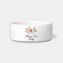 Gesegnetes Fellbaby mit Blumendesign Futter/Wasser