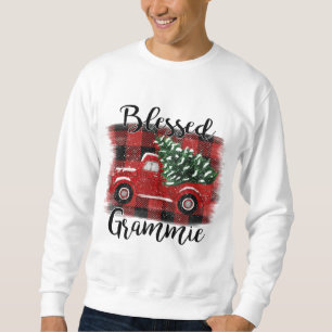 Gesegnetes Grammie Red Truck Weihnachtsbaum Vintag Sweatshirt