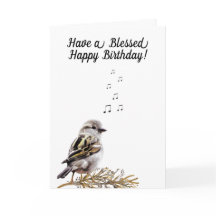 Gesegnetes Happy Birthday Singvogel-Grußkarte