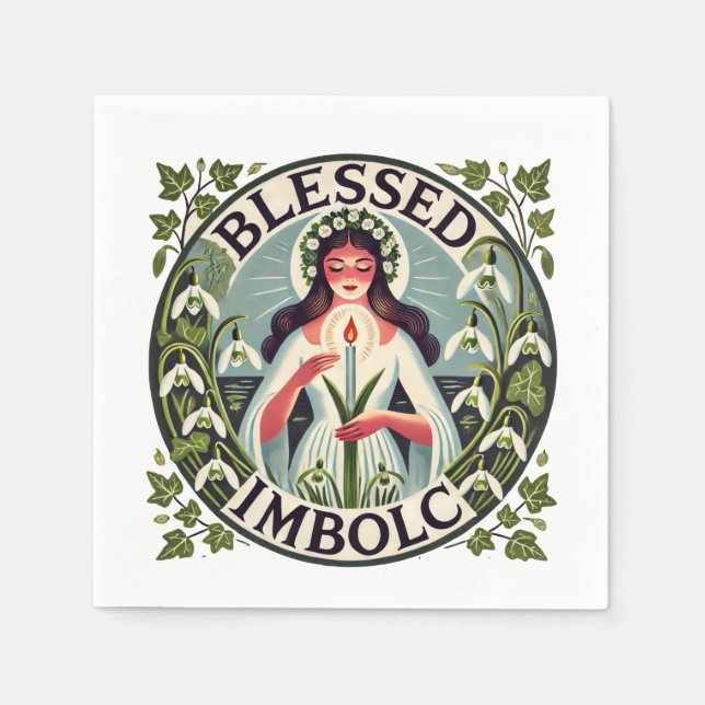 Gesegnetes Imbolc Serviette (Vorderseite)