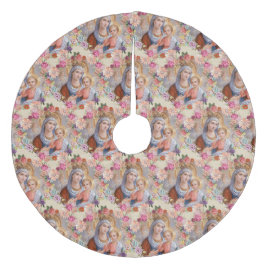 Gesegnetes Jungfrau-Mary-Baby-Jesus-mit Fleece Weihnachtsbaumdecke