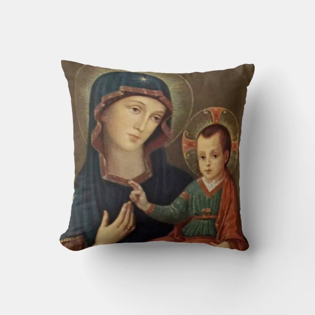 Gesegnetes katholisches Kind Jesus Jungfrau-Marys Kissen (Vorderseite)