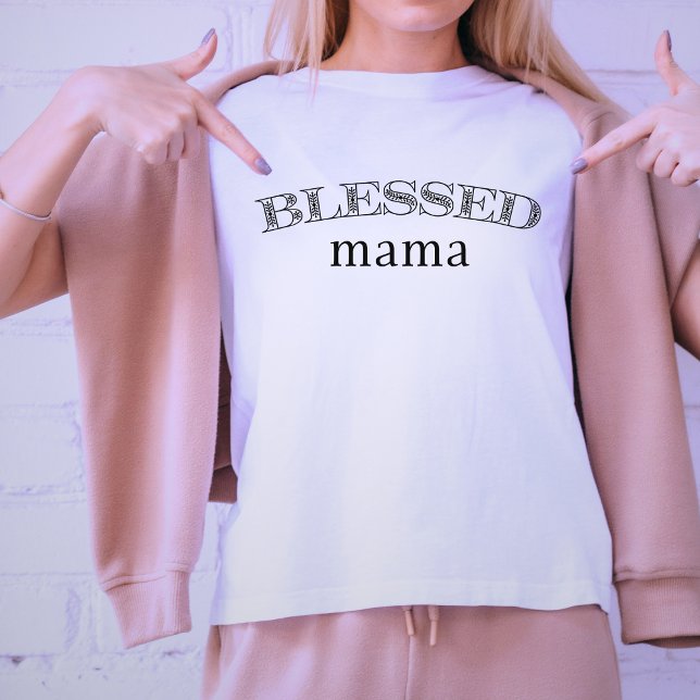 Gesegnetes Mama Floral Lettering Shirt der Frauen (Von Creator hochgeladen)