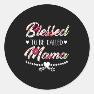 Gesegnetes Mama oder Oma Zitat Grafische Trendy Mo Runder Aufkleber