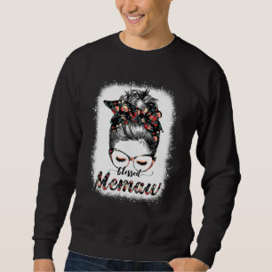 Gesegnetes Memaw Messy Bun Frauen glückliche Oster Sweatshirt
