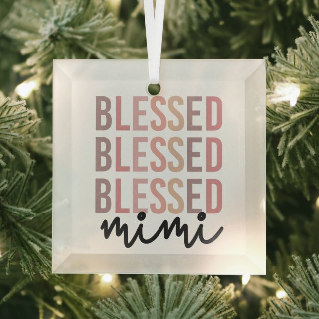 Gesegnetes Mimi | Geschenke für Mimi Oma Ornament Aus Glas (Insitu)