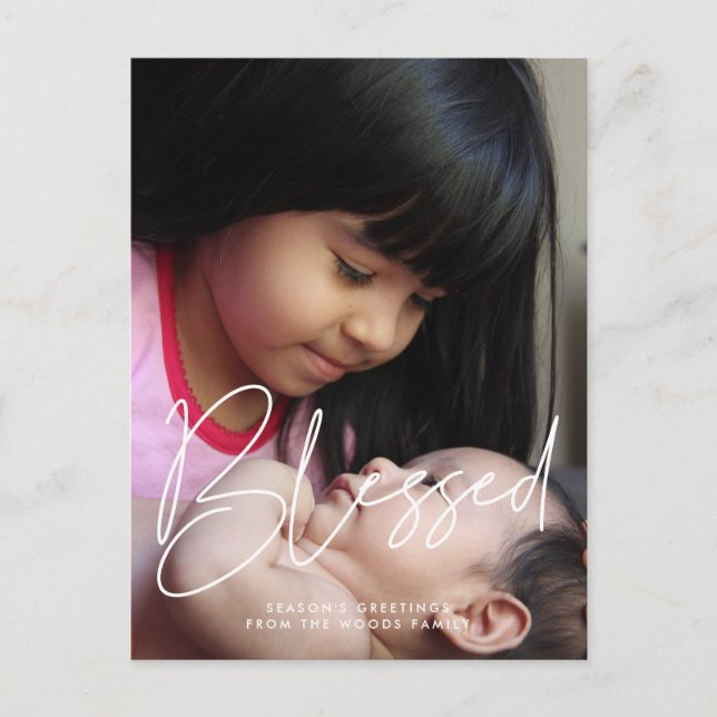 Gesegnetes Modernes minimalistisches Foto Postkarte (Vorderseite)