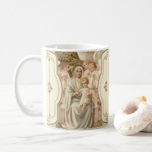 Gesegnetes Mutter-Baby Jesus mit Engeln Kaffeetasse