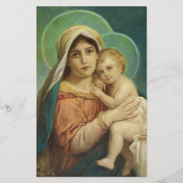 Gesegnetes Mutter-Mary-Baby Jesus Briefpapier (Vorderseite)