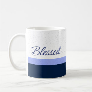 Gesegnetes Navy-Script Minimalist Art Kaffeetasse