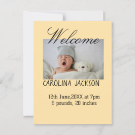 Gesegnetes neues geborenes Foto, moderne Geburtsan Postkarte