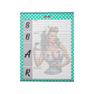 Gesegnetes Nurse Pinup_ SBAR-Template Notizblock