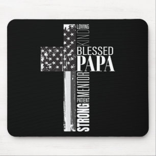 Gesegnetes Papa-Amerikanische Flagge Christliche r Mousepad