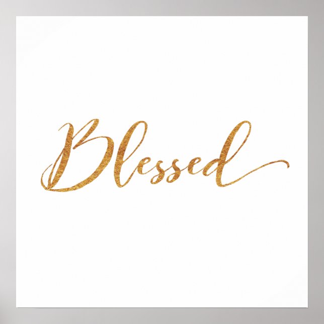 Gesegnetes Poster in Gold-Schriftart (Vorne)