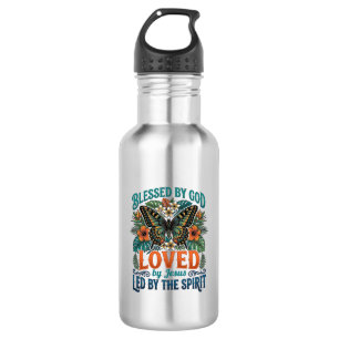 Gesegnetes Schmetterling-Christen-T-Shirt-Design_1 Edelstahlflasche