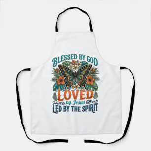 Gesegnetes Schmetterling-Christen-T-Shirt-Design_1 Schürze