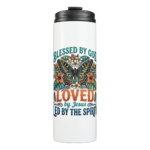 Gesegnetes Schmetterling-Christen-T-Shirt-Design_1 Thermosbecher
