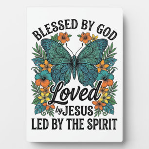 Gesegnetes Schmetterling-Christen-T-Shirt-Design ( Fotoplatte