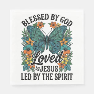 Gesegnetes Schmetterling-Christen-T-Shirt-Design ( Serviette