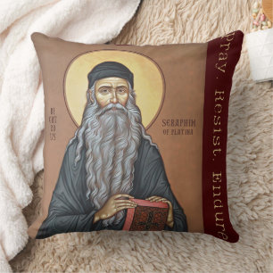 Gesegnetes Seraphim Rose Orthodox Frommes Design Kissen