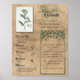 Gesegnetes Thistle Kräuterbuch Schatten Pagan Wicc Poster