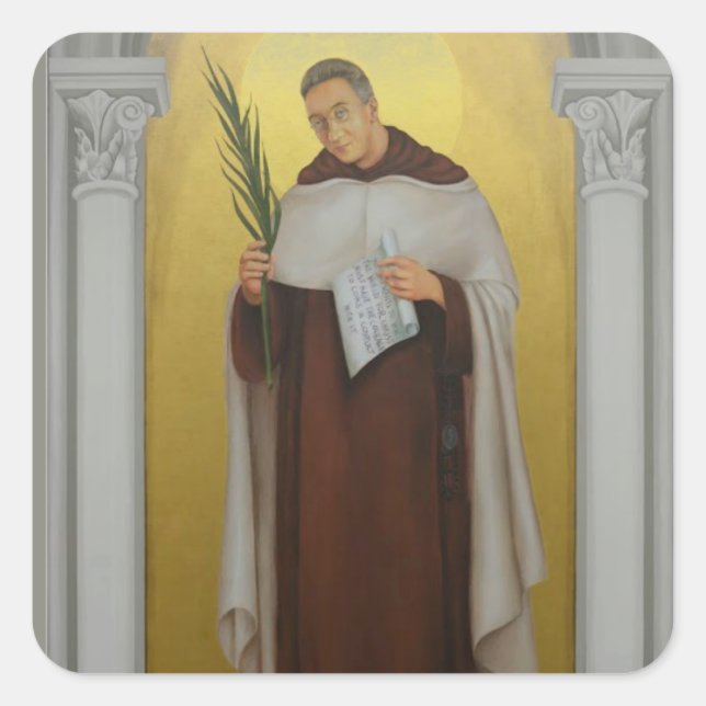 Gesegnetes Titus Brandsma Carmelite Priest Heilige Quadratischer Aufkleber (Vorderseite)