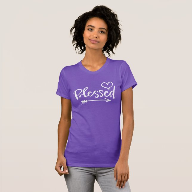 Gesegnetes Trendy Modern Script T-Shirt (Vorne ganz)