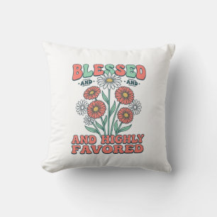 Gesegnetes und höchstbegnadetes florales Vintage-D Kissen