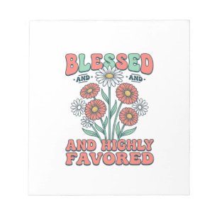 Gesegnetes und höchstbegnadetes florales Vintage-D Notizblock