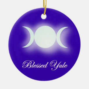 Gesegnetes Weihnachten (dreifache Mond-Göttin) Keramikornament
