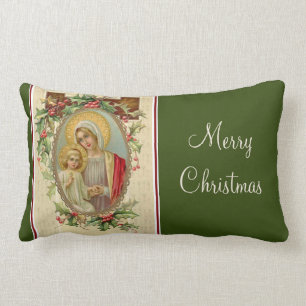 Gesegnetes Weihnachten Jungfrau-Marys Jesus Vintag Lendenkissen