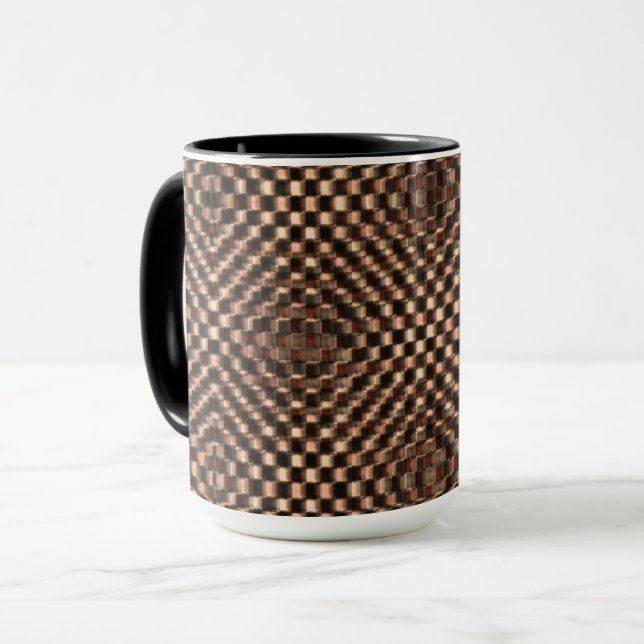 Geselliges und unordentliches braunes Schach über  Tasse (Vorderseite Links)