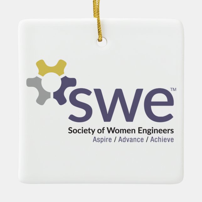 Gesellschaft der Ingenieurinnen SWE Weihnachtsschm Keramikornament (Vorderseite)