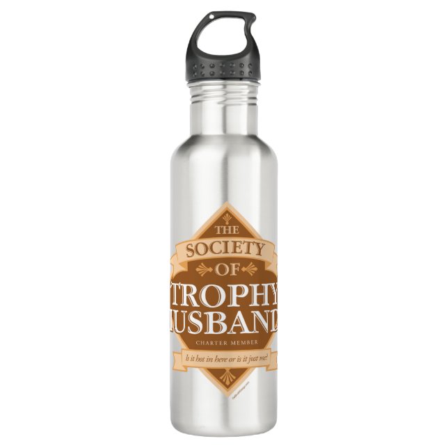 Gesellschaft der Trophy Husbands Edelstahlflasche (Vorderseite)