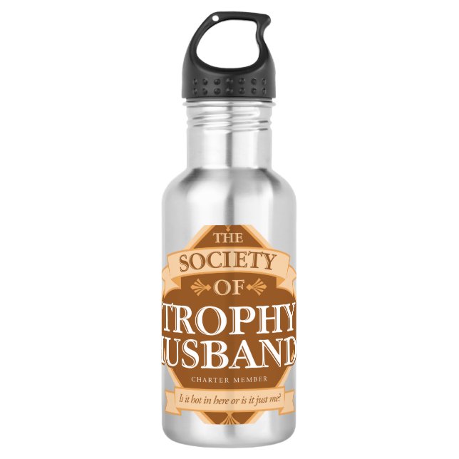 Gesellschaft der Trophy Husbands Edelstahlflasche (Vorderseite)