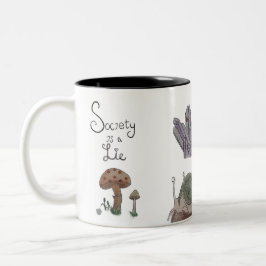 Gesellschaft ist eine Lüge Zweifarbige Tasse