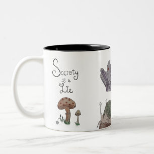 Gesellschaft ist eine Lüge Zweifarbige Tasse