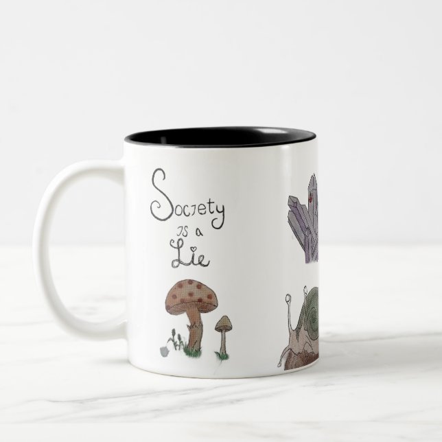 Gesellschaft ist eine Lüge Zweifarbige Tasse (Links)
