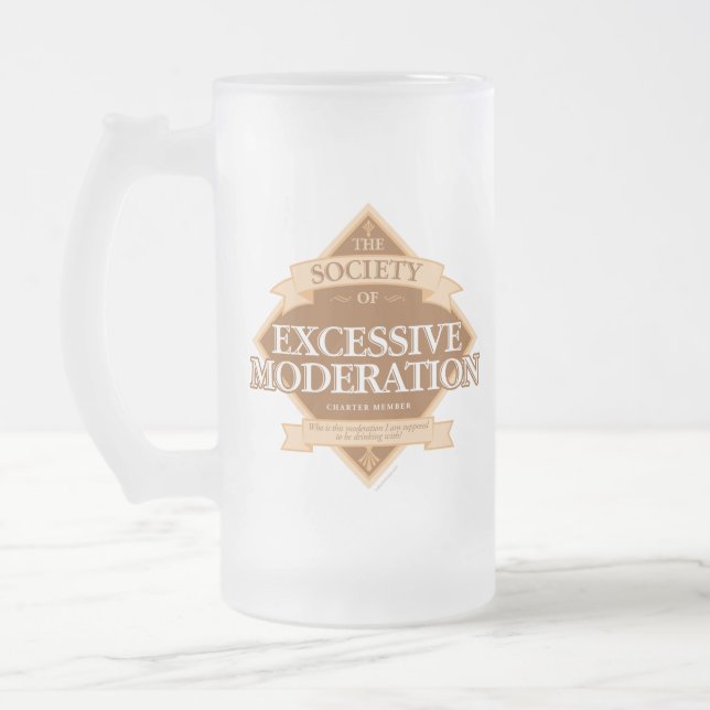 Gesellschaft übermäßiger Mäßigung Mattglas Bierglas (Links)
