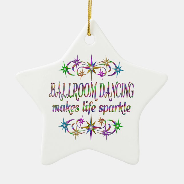 Gesellschaftstänze-Glitzern Keramik Ornament (Vorne)