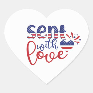 Gesendet mit Liebe Patriotische Aufkleber