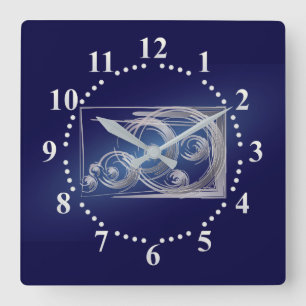 Gesenkte Fibonacci-Kreise Quadratische Wanduhr