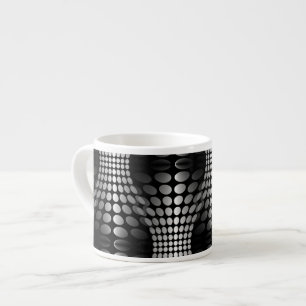 Gesenkte Waves Tapete schwarz-weiß Espressotasse