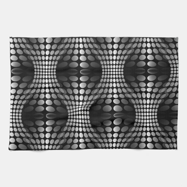 Gesenkte Waves Tapete schwarz-weiß Geschirrtuch (Horizontal)